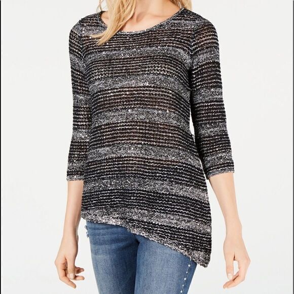 INC International Concepts Women’s Sequined Tunic Sweater in the Size Large - Picture 1 of 4